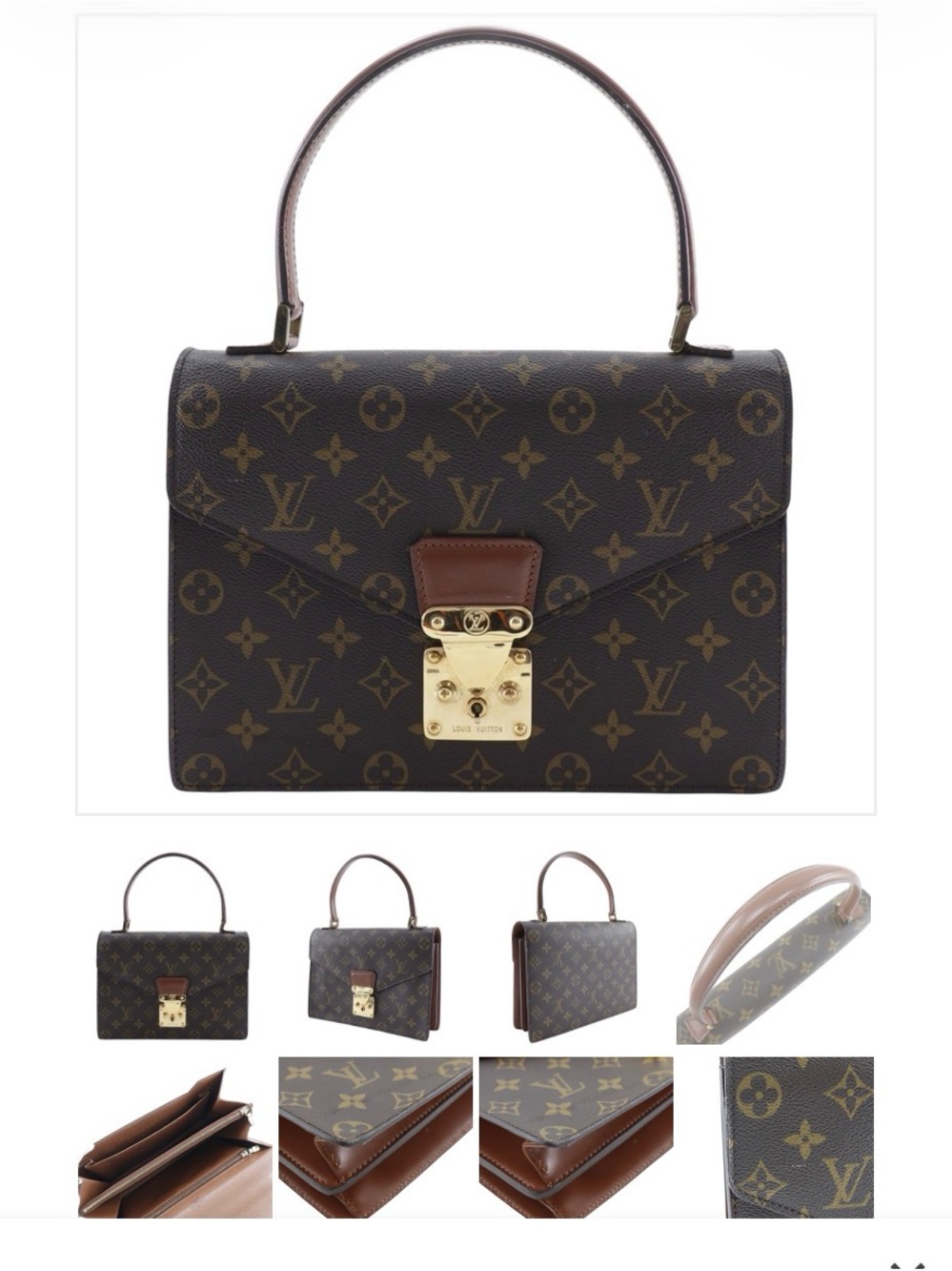 Louis Vuitton Monogram Canvas Top Handle Satchel in Brown